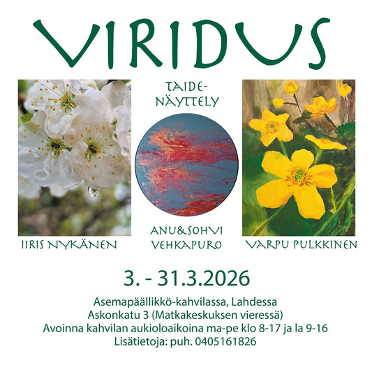 Viridus-taidenäyttely Asemapäällikkö-kahvilassa