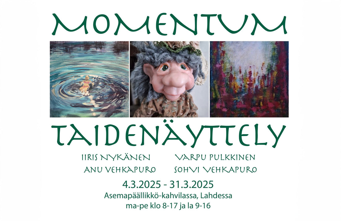Momentum-taidenäyttely Asemapäällikkö kahvilassa